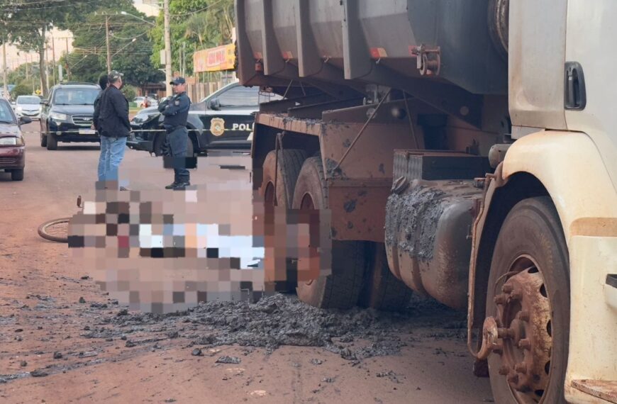 Ciclista morre atropelado por caminhão em Maracaju