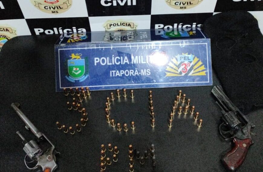 Polícias Civil e Militar apreendem armas de fogo e prendem homem em Itaporã