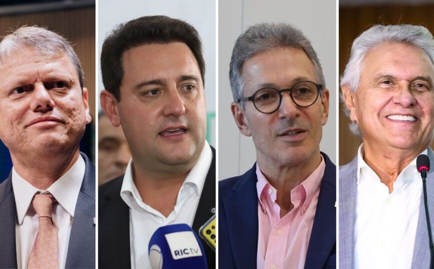 Tarcísio, Ratinho, Zema e Caiado saem em defesa de Bolsonaro e criticam Moraes