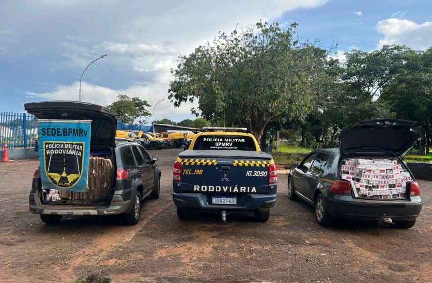 Carros são apreendidos com cigarros contrabandeados na BR-060