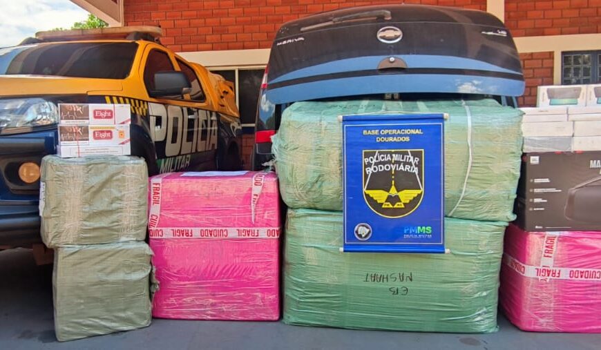 Polícia apreende carro com R$ 62,8 mil em mercadorias adquiridas no Paraguai