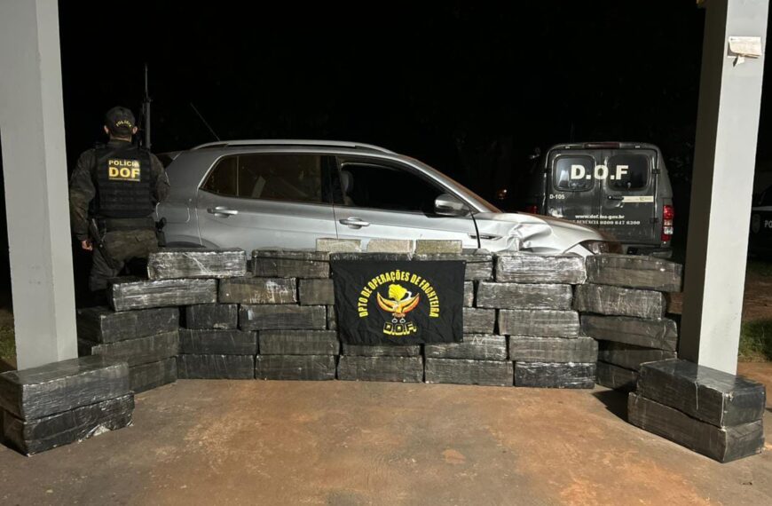 DOF apreende veículo com 650 quilos de maconha em Angélica; motorista fugiu