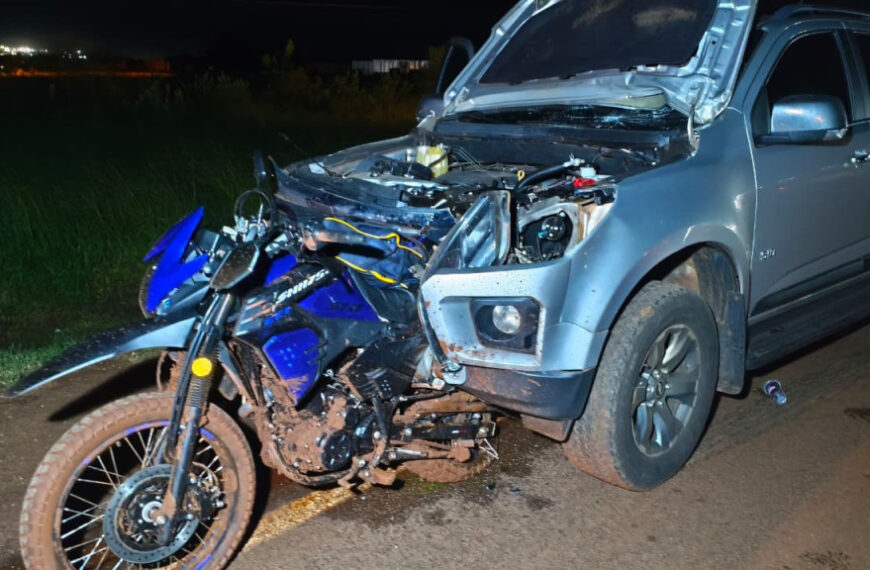 Bêbado, empresário atropela motociclista com caminhonete na BR-163