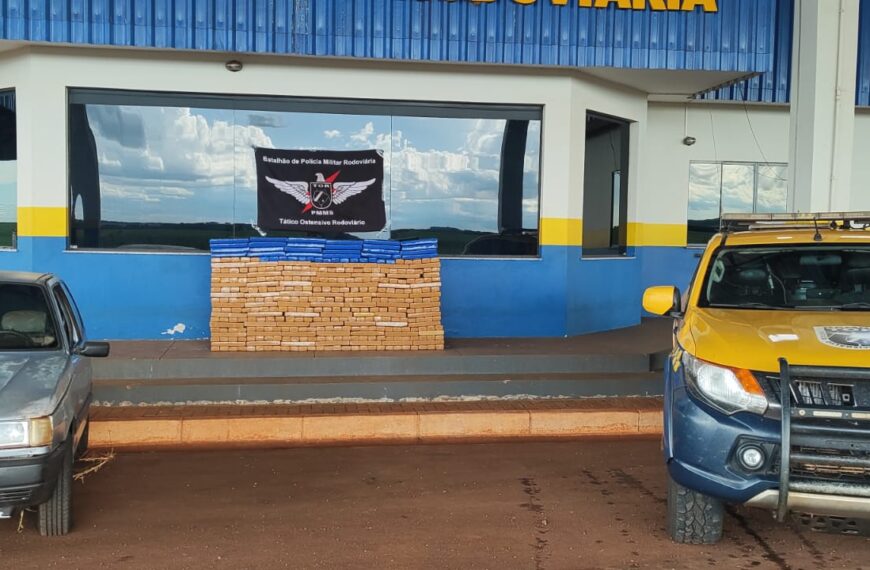 Carro é apreendido com quase meia tonelada de maconha na MS-164; condutor fugiu