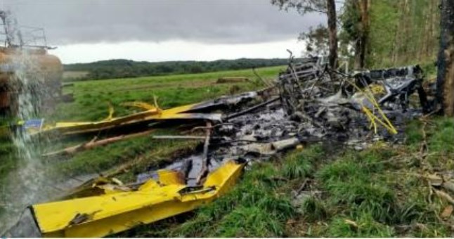Avião agrícola cai e pega fogo após atingir eucaliptos em Mato Grosso