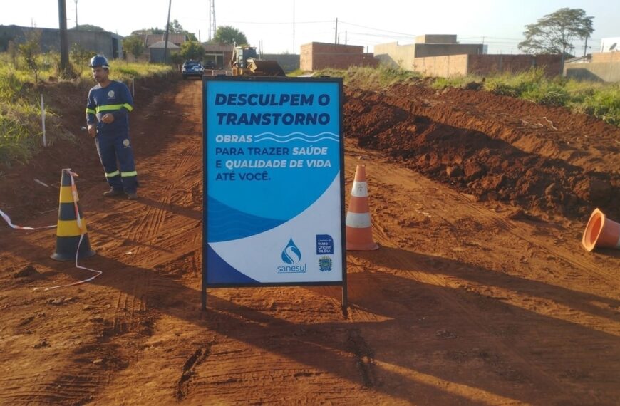 Pacote de investimentos da Sanesul leva obras de água e esgoto à região Sul-Fronteira