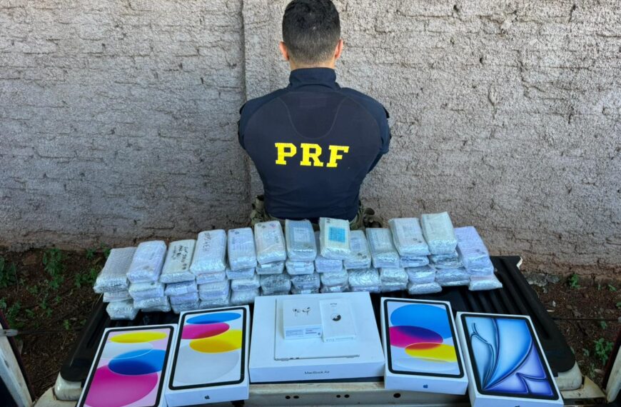 PRF apreende contrabando de celulares em Dourados