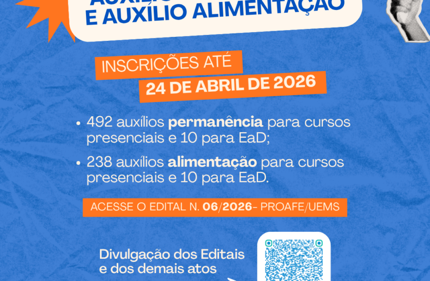 UEMS abre inscrições para auxílios permanência e alimentação destinados a estudantes em situação de vulnerabilidade