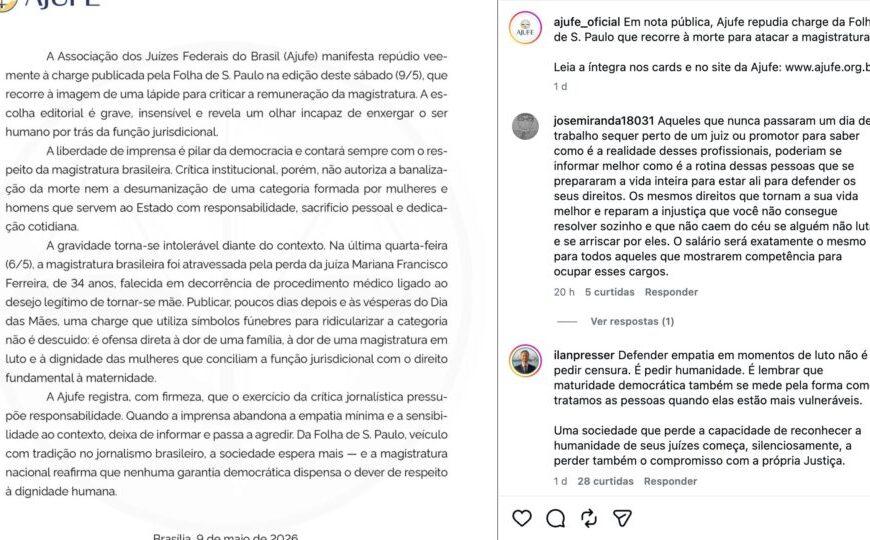 Charge sobre penduricalhos gera celeuma entre juízes e notas de repúdio