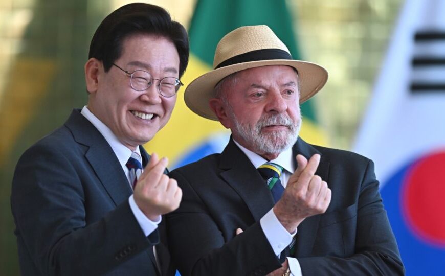 Lula critica “setores extremistas” em visita de presidente sul-coreano ao Brasil
