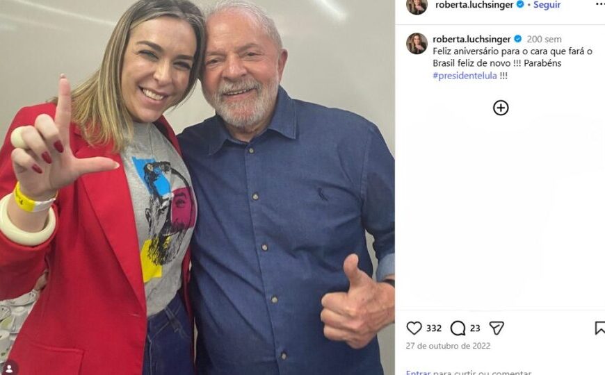 Lula diz que não conhece Roberta Luchsinger, mas fotos mostram os dois juntos